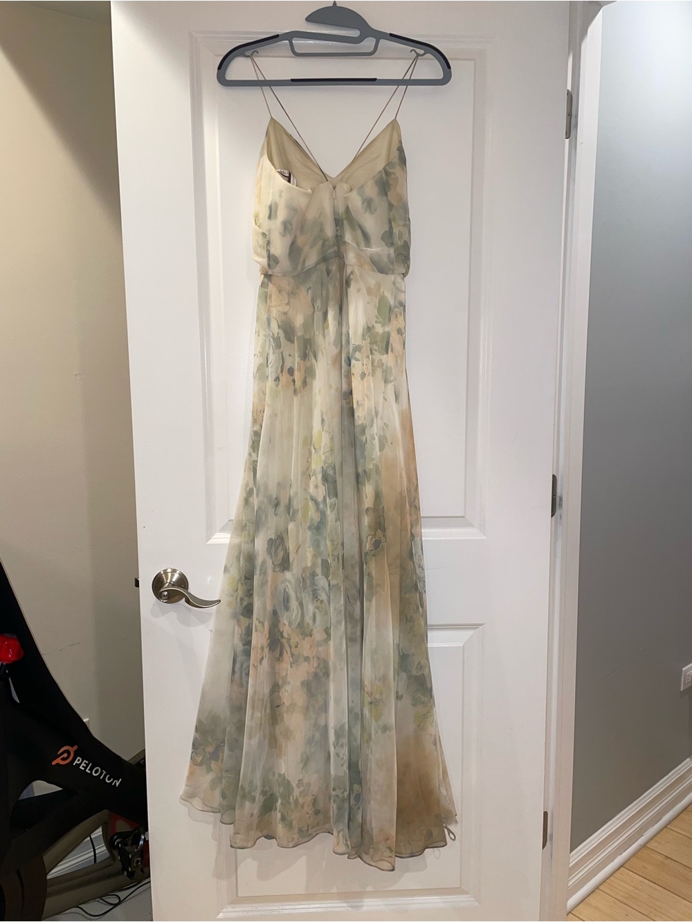 Jenny Yoo Floral Maxi Dress in Cream and Sage - Picture 3 of 5